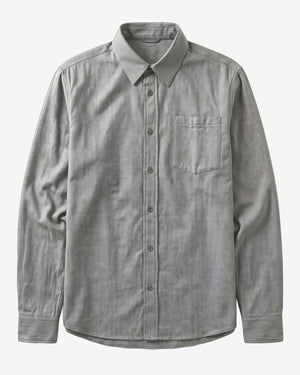 KnowledgeCotton Apparel - MEN Dune regular herringbone shirt Shirts 1487 Chocolate Torte