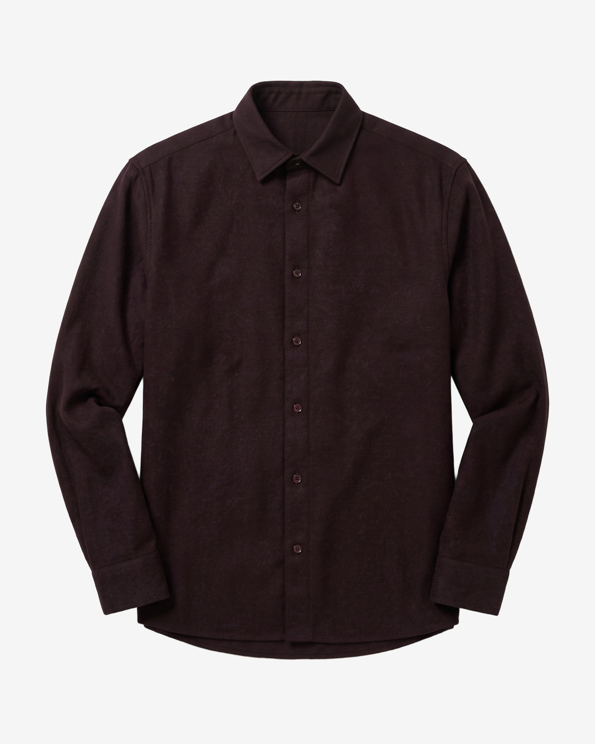 KnowledgeCotton Apparel - MEN Dune regular merino shirt Shirts 1487 Chocolate Torte