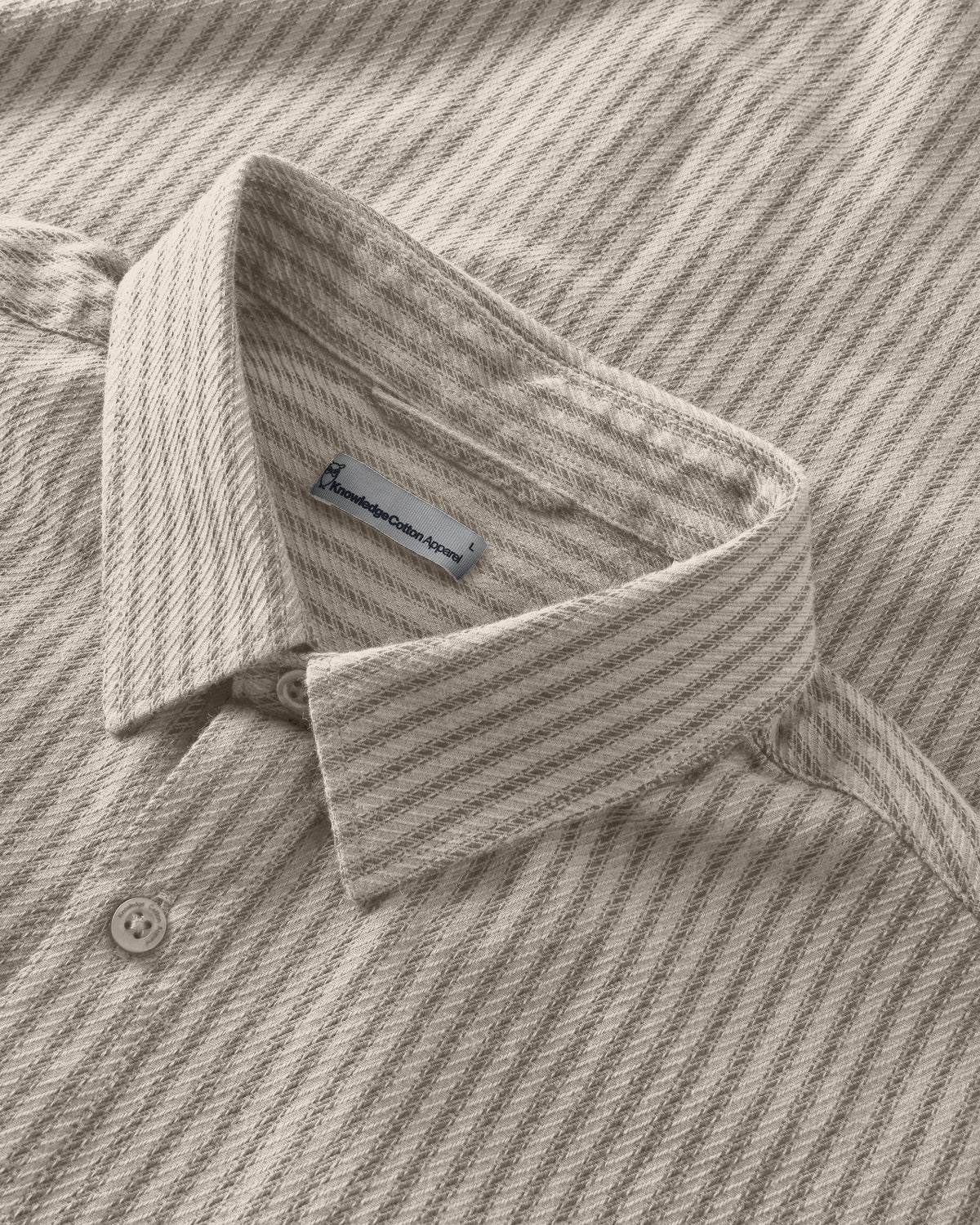 KnowledgeCotton Apparel - MEN Dune regular stripe shirt Shirts 7026 Brown check