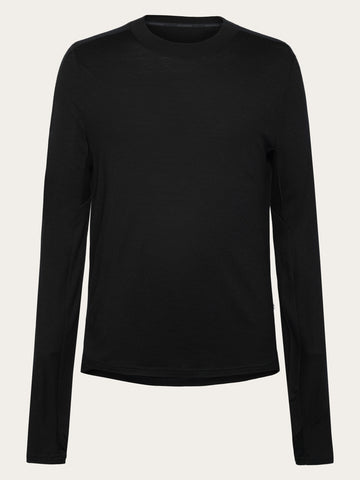 KnowledgeCotton Apparel - MEN Dynamic wool long sleeve t-shirt Long Sleeves 1300 Black Jet