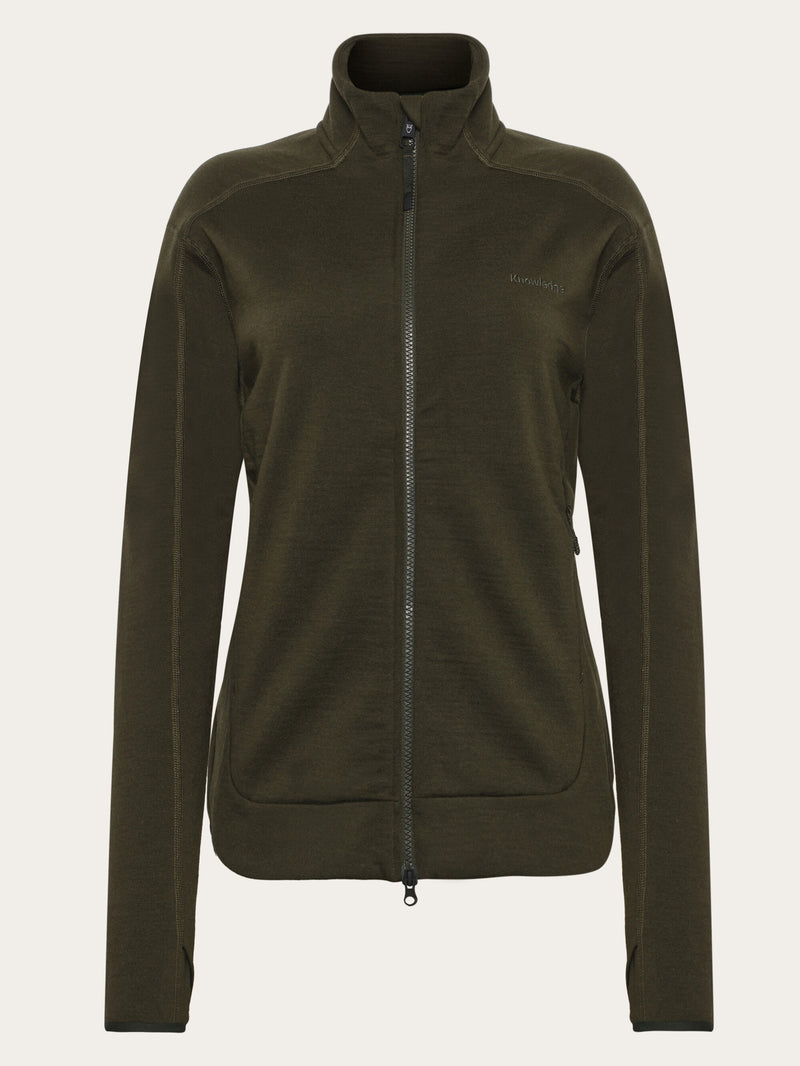 KnowledgeCotton Apparel - WMN Dynamic Wool 320 Fleece sweat - RWS Fleeces 1090 Forrest Night
