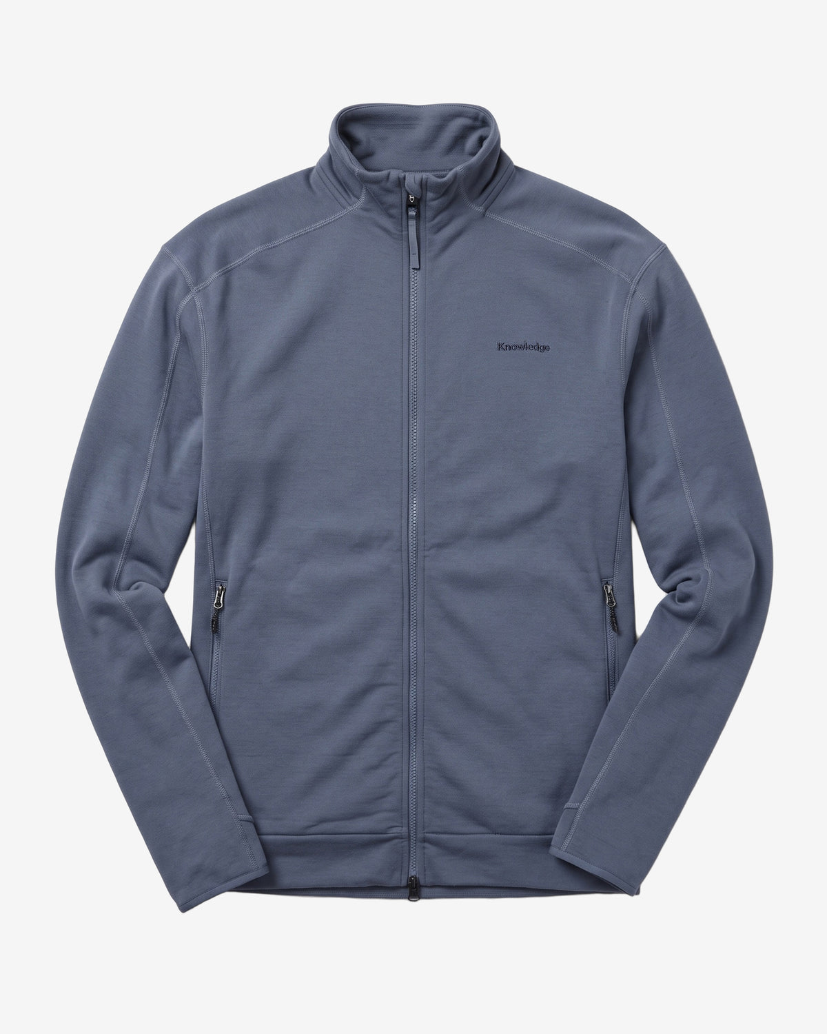 KnowledgeCotton Apparel - MEN Dynamic wool fleece full zip Fleeces 1226 Vintage Indigo