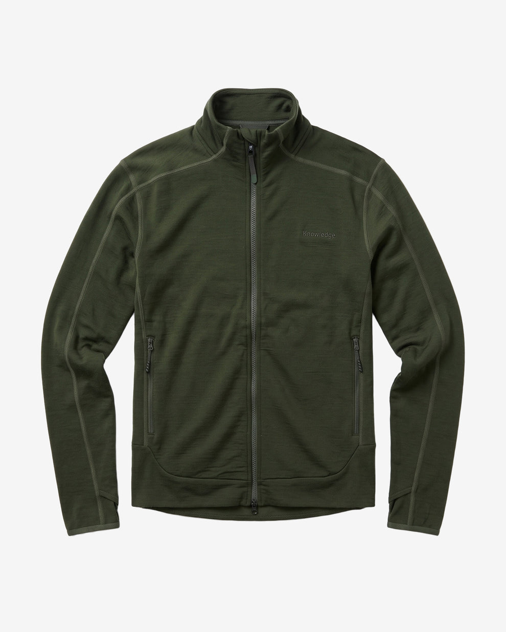 KnowledgeCotton Apparel - WMN Dynamic wool fleece full zip Fleeces 1090 Forest Night