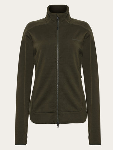 KnowledgeCotton Apparel - WMN Dynamic wool fleece full zip Fleeces 1090 Forrest Night