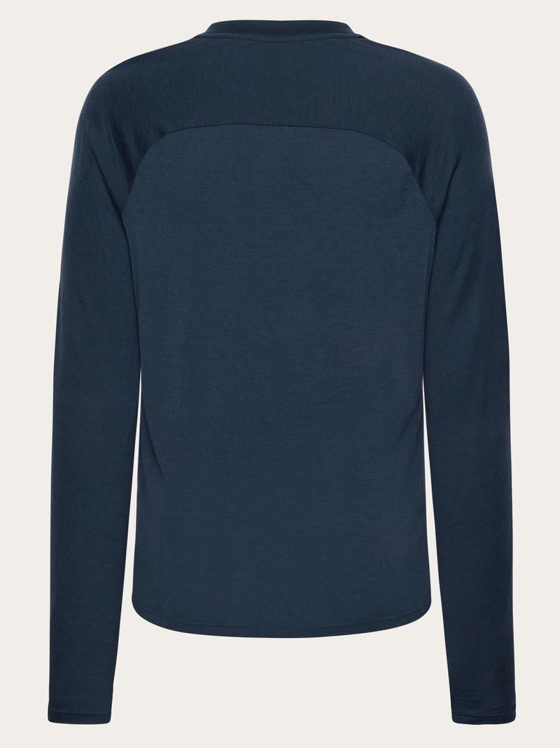 KnowledgeCotton Apparel - MEN Dynamic wool long sleeve t-shirt Long Sleeves 1001 Total Eclipse