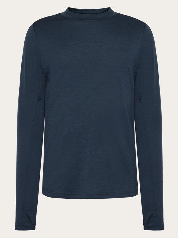 KnowledgeCotton Apparel - MEN Dynamic wool long sleeve t-shirt Long Sleeves 1001 Total Eclipse