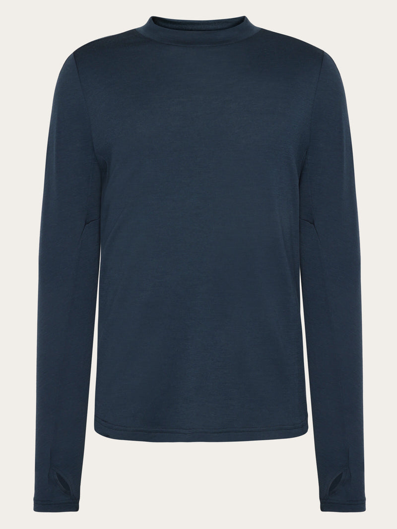 KnowledgeCotton Apparel - MEN Dynamic wool long sleeve t-shirt Long Sleeves 1001 Total Eclipse