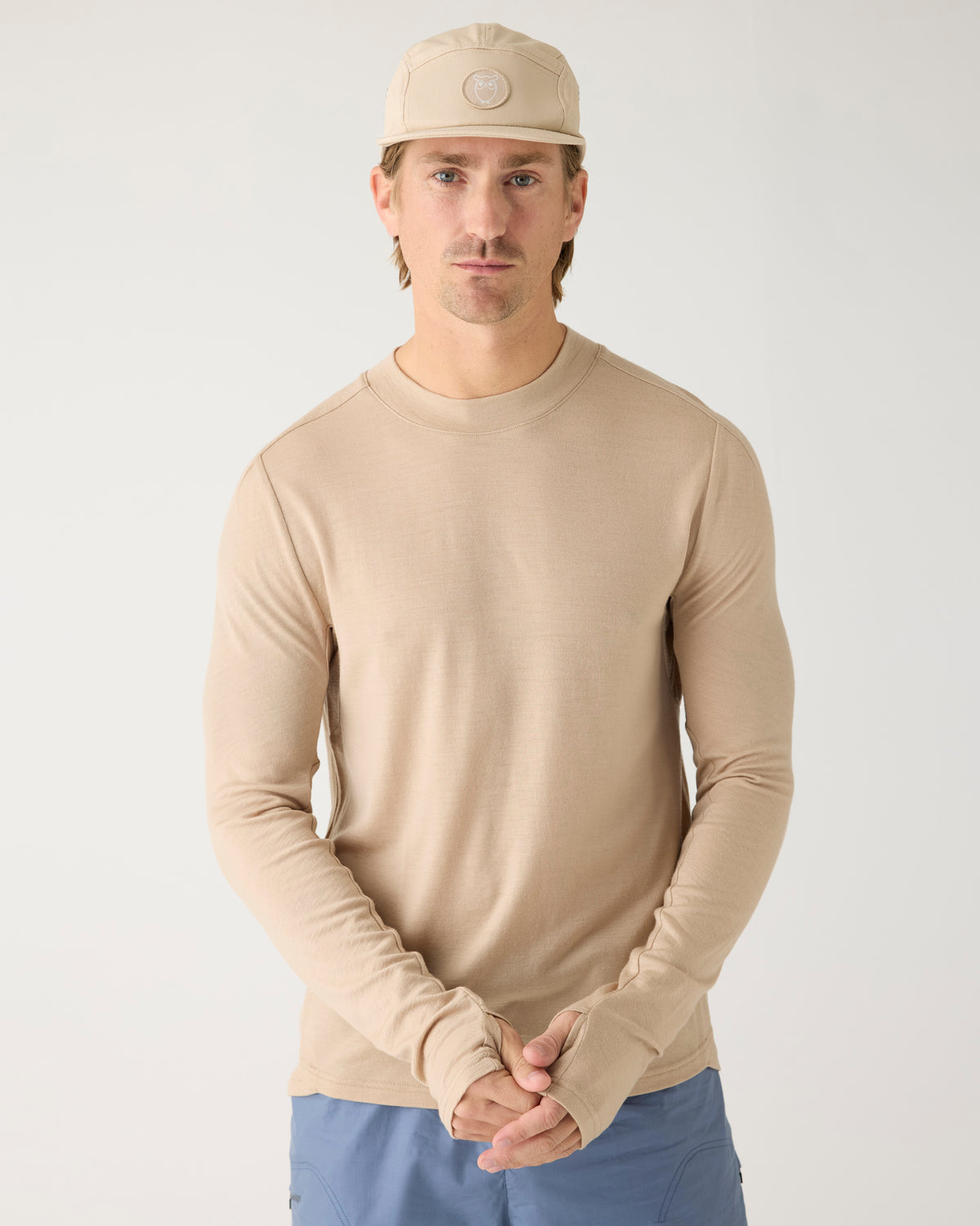 KnowledgeCotton Apparel - MEN Dynamic wool long sleeve t-shirt Long Sleeves 1228 Light feather gray