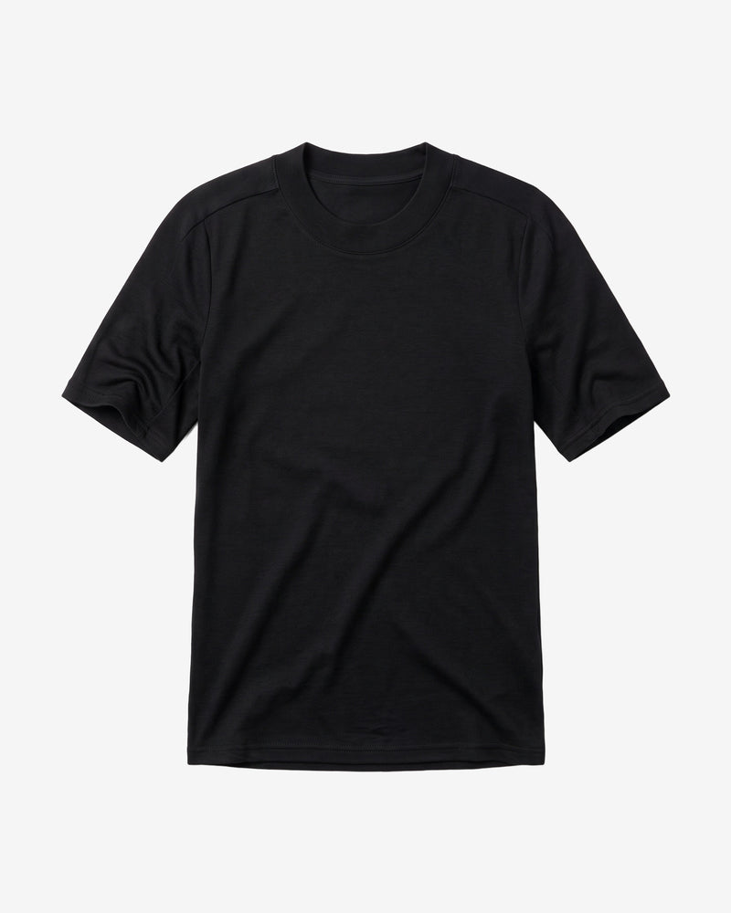 KnowledgeCotton Apparel - WMN Dynamic wool t-shirt T-shirts 1300 Black Jet
