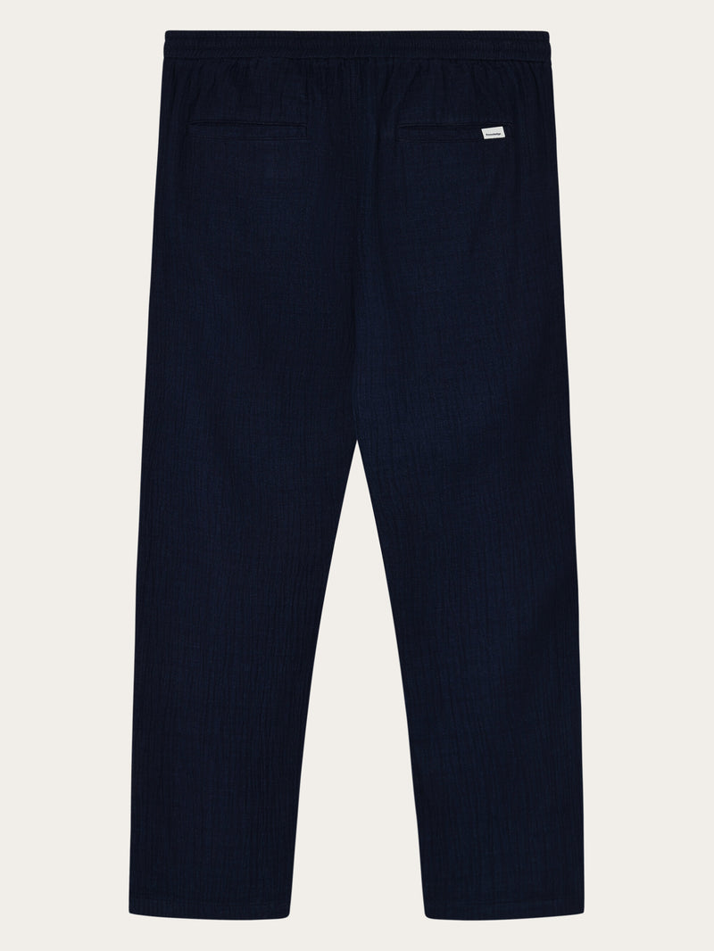 KnowledgeCotton Apparel - MEN FIG Organic Cotton Dobby Pants GOTS/Vegan Pants 1483 Indigo