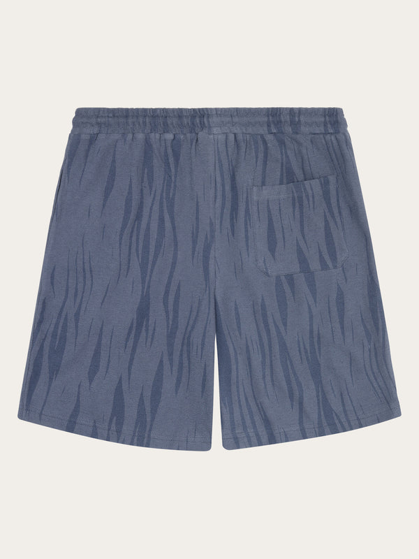 KnowledgeCotton Apparel - MEN FIG loose fit Northern Lights bouclé shorts - GOTS/Vegan Shorts 1226 Vintage Indigo