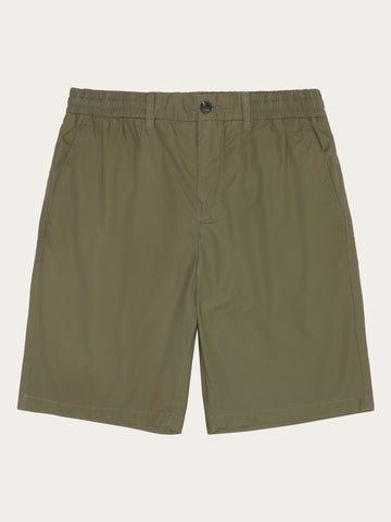 KnowledgeCotton Apparel - MEN Fig loose poplin shorts Shorts 1068 Burned Olive