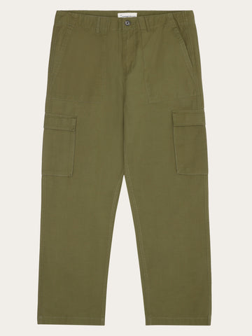 KnowledgeCotton Apparel - MEN FLINT wide slub yarn pants - GOTS/Vegan Pants 1068 Burned Olive