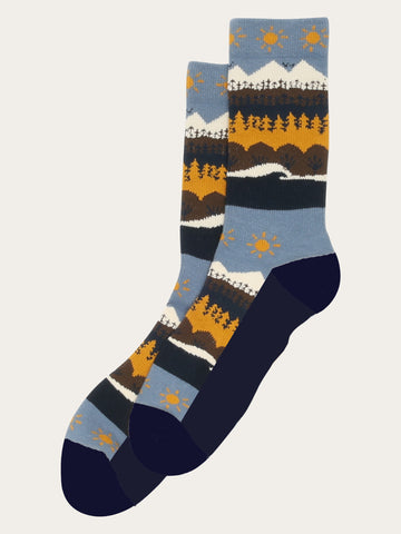 KnowledgeCotton Apparel - UNI Fair Isle sock - GOTS/Vegan Socks 9932 Multi color AOP
