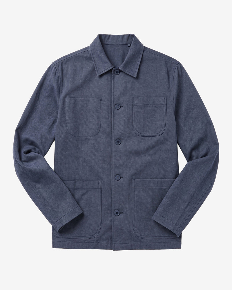 KnowledgeCotton Apparel - MEN Flannel overshirt Overshirts 1226 Vintage Indigo
