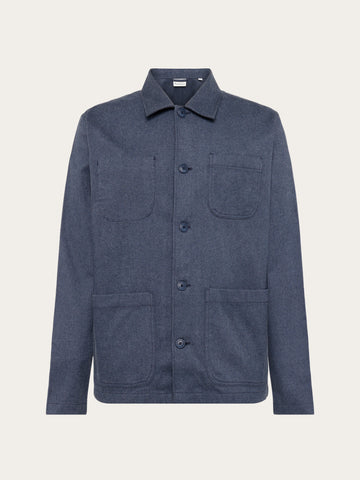 KnowledgeCotton Apparel - MEN Flannel overshirt Overshirts 1226 Vintage Indigo