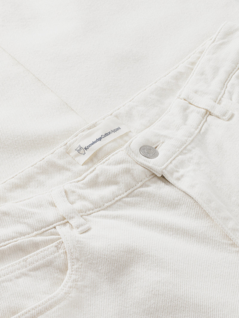 KnowledgeCotton Apparel - MEN Flint wide twill pants Pants 1387 Egret