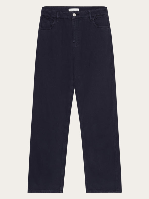 KnowledgeCotton Apparel - MEN Flint wide twill pants Pants 1412 Night Sky