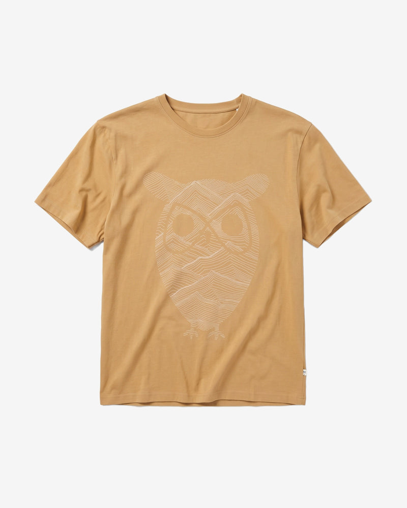 KnowledgeCotton Apparel - MEN Front print t-shirt T-shirts 1336 Kelp melange