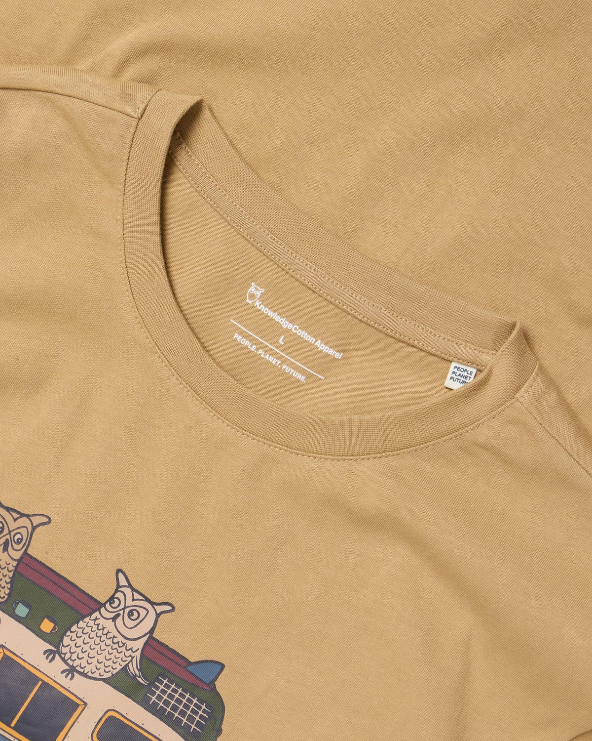 KnowledgeCotton Apparel - MEN Front print t-shirt T-shirts 1336 Kelp melange