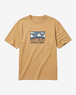 KnowledgeCotton Apparel - MEN Front print t-shirt T-shirts 1336 Kelp melange