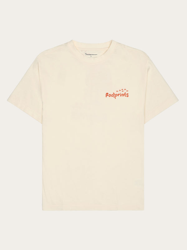 KnowledgeCotton Apparel - WMN GRAPHIC t-shirt - Regenerative Organic Certified™ - GOTS/Vegan T-shirts 1387 Egret