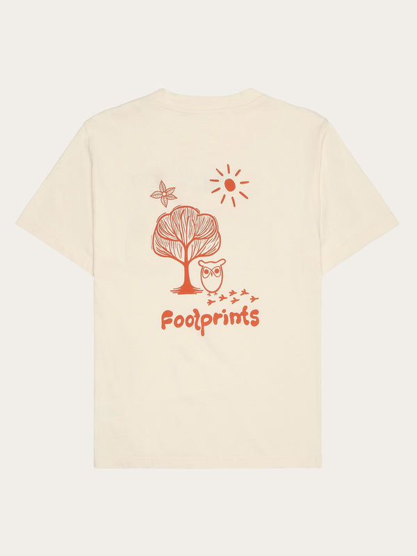 KnowledgeCotton Apparel - WMN GRAPHIC t-shirt - Regenerative Organic Certified™ - GOTS/Vegan T-shirts 1387 Egret