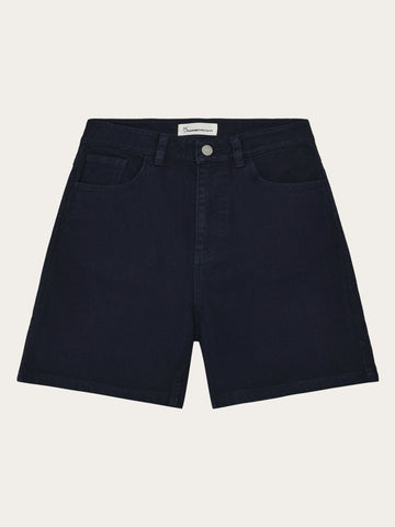 KnowledgeCotton Apparel - WMN Gale straight twill shorts Shorts 1412 Night Sky