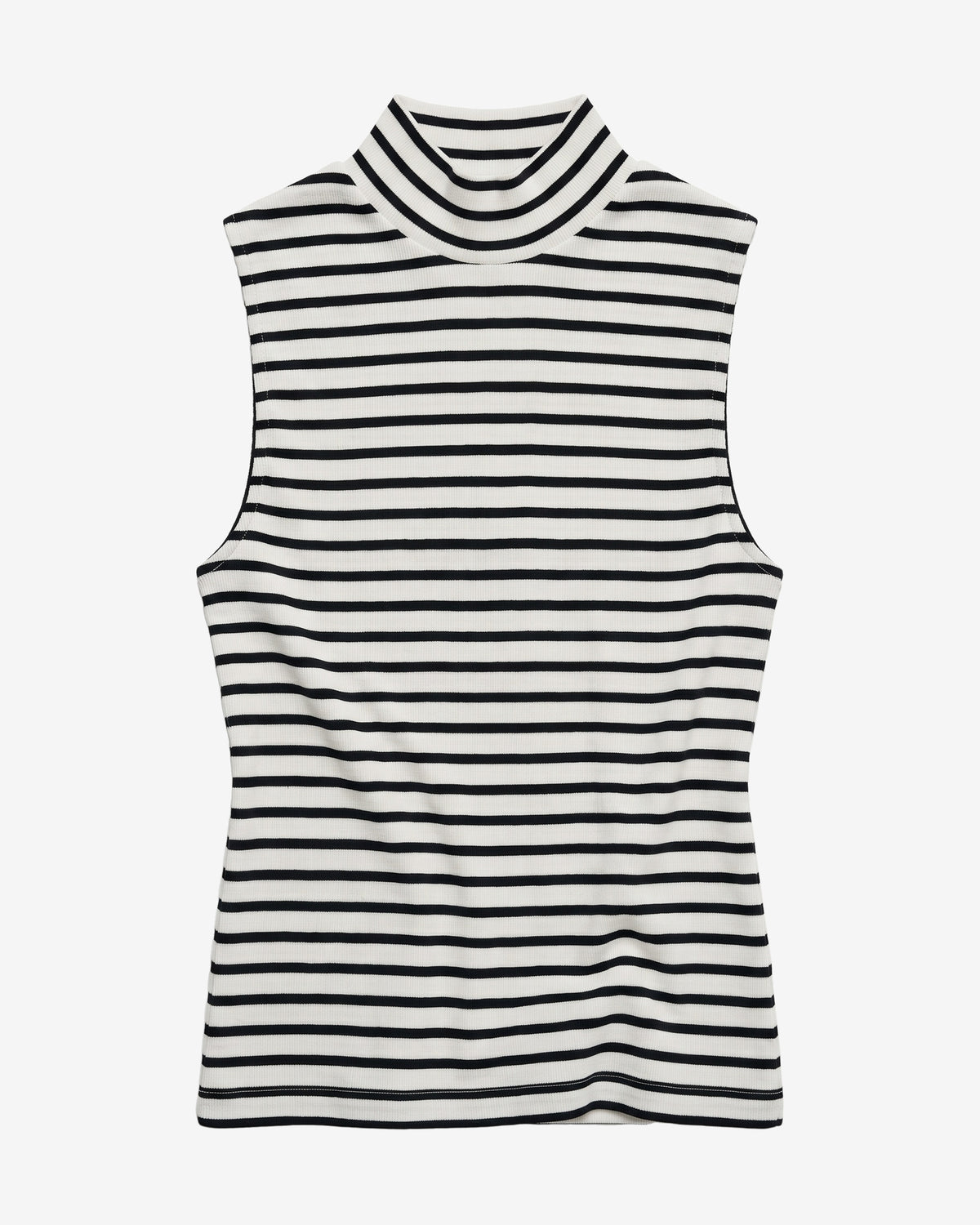 KnowledgeCotton Apparel - WMN High neck rib top T-shirts 8036 Navy