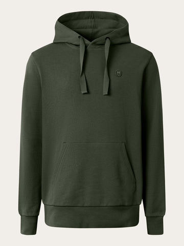 KnowledgeCotton Apparel - MEN Hood basic badge sweat Sweats 1090 Forrest Night
