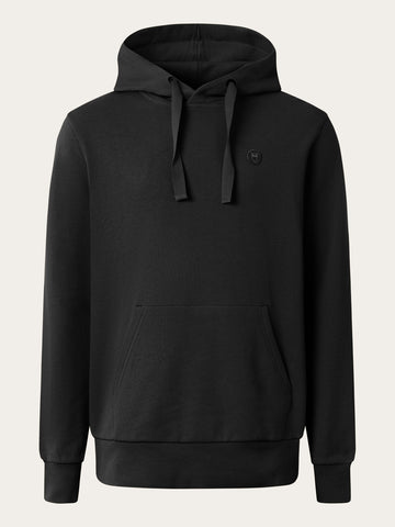 KnowledgeCotton Apparel - MEN Hood basic badge sweat Sweats 1300 Black Jet