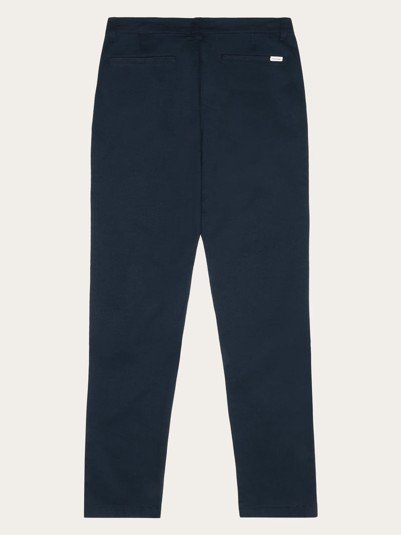 KnowledgeCotton Apparel - WMN IRIS mom mid-rise canvas pique chino - GOTS/Vegan Pants 1001 Total Eclipse
