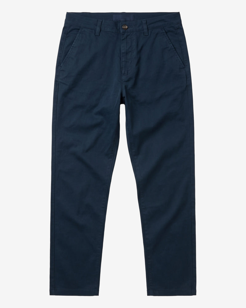 KnowledgeCotton Apparel - WMN Iris slim pique pant Pants 1001 Total Eclipse