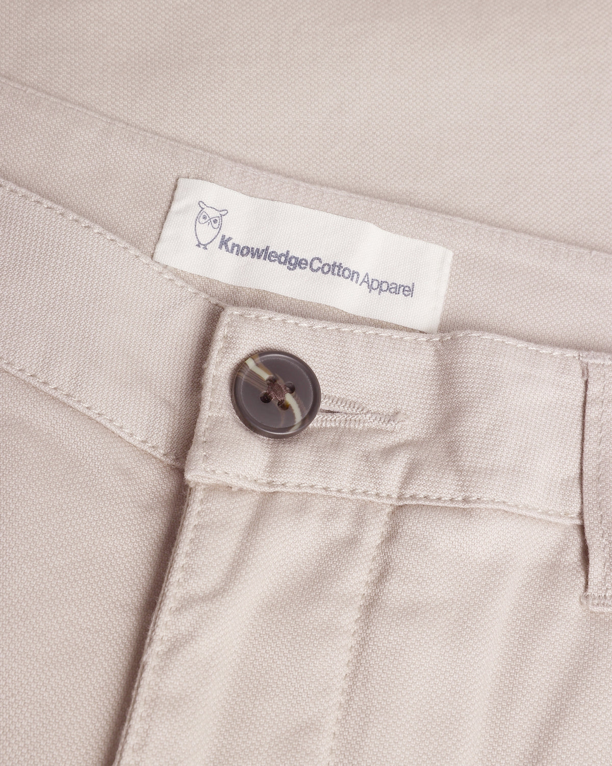 KnowledgeCotton Apparel - WMN Iris slim pique pant Pants 1228 Light feather gray