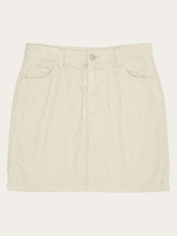 KnowledgeCotton Apparel - WMN Irregular corduroy skirt - GOTS/Vegan Skirts 1228 Light feather gray