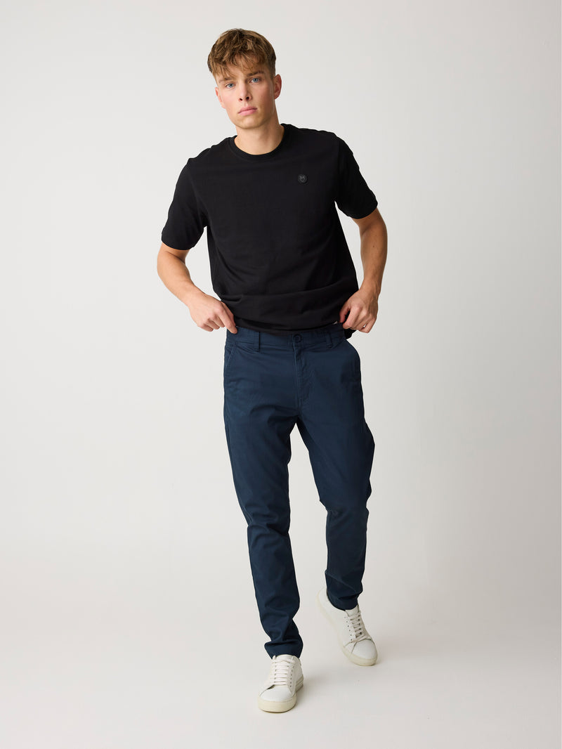 KnowledgeCotton Apparel - MEN LUCA slim twill chino pants Pants 1001 Total Eclipse