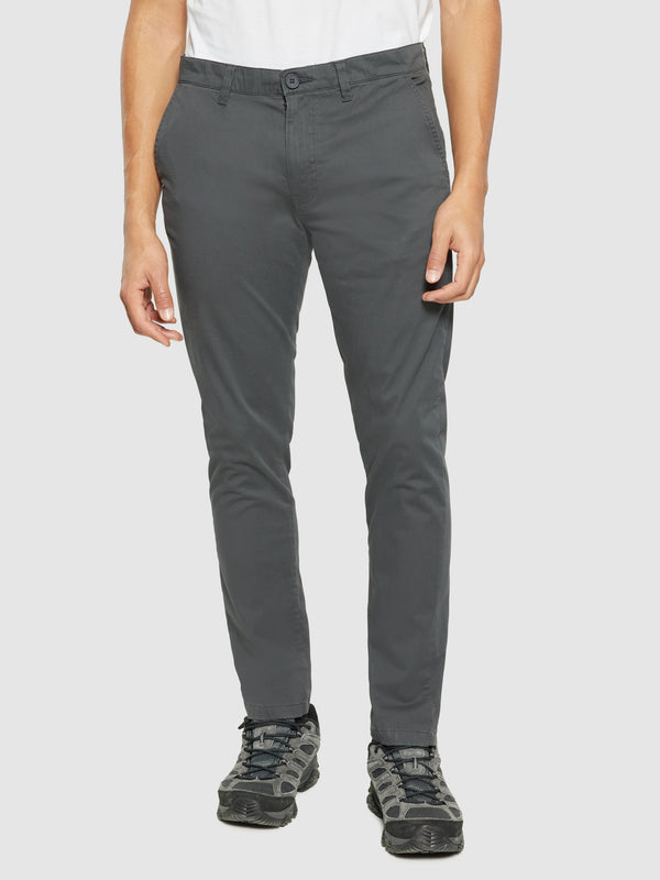 KnowledgeCotton Apparel - MEN LUCA slim twill chino pants Pants 1167 Phantom