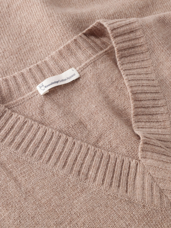 KnowledgeCotton Apparel - MEN Lambswool Vest Knit RWS Knits 1336 Kelp melange