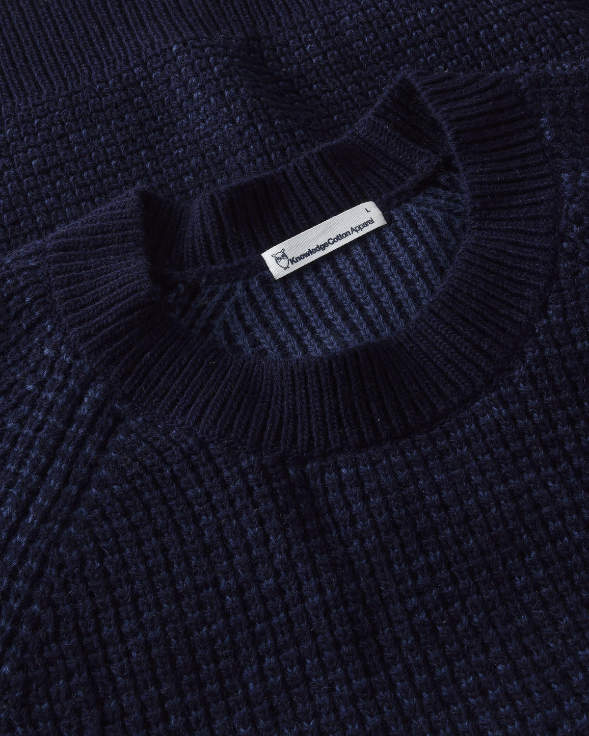 KnowledgeCotton Apparel - MEN Lambswool crew neck sweater Knits 1001 Total Eclipse