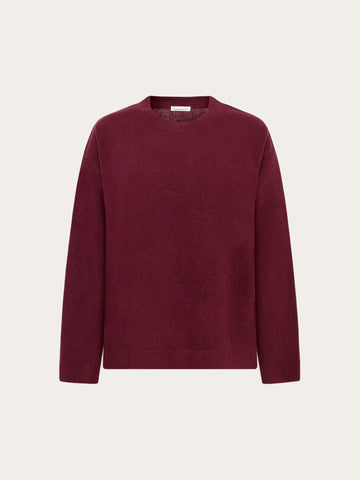 KnowledgeCotton Apparel - WMN Lambswool crew neck sweater Knits 1281 Fig