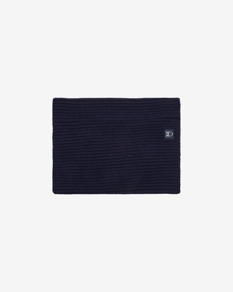 KnowledgeCotton Apparel - UNI Lambswool rib snood Scarfs 1001 Total Eclipse
