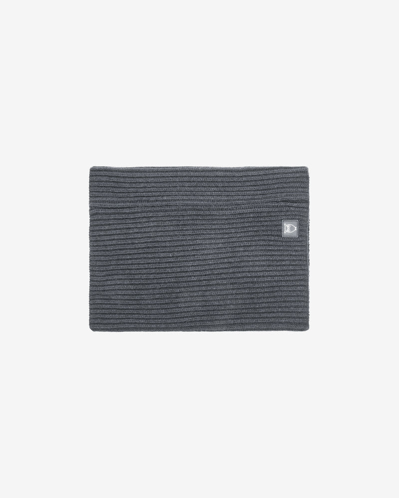 KnowledgeCotton Apparel - UNI Lambswool rib snood Scarfs 1073 Dark Grey Melange