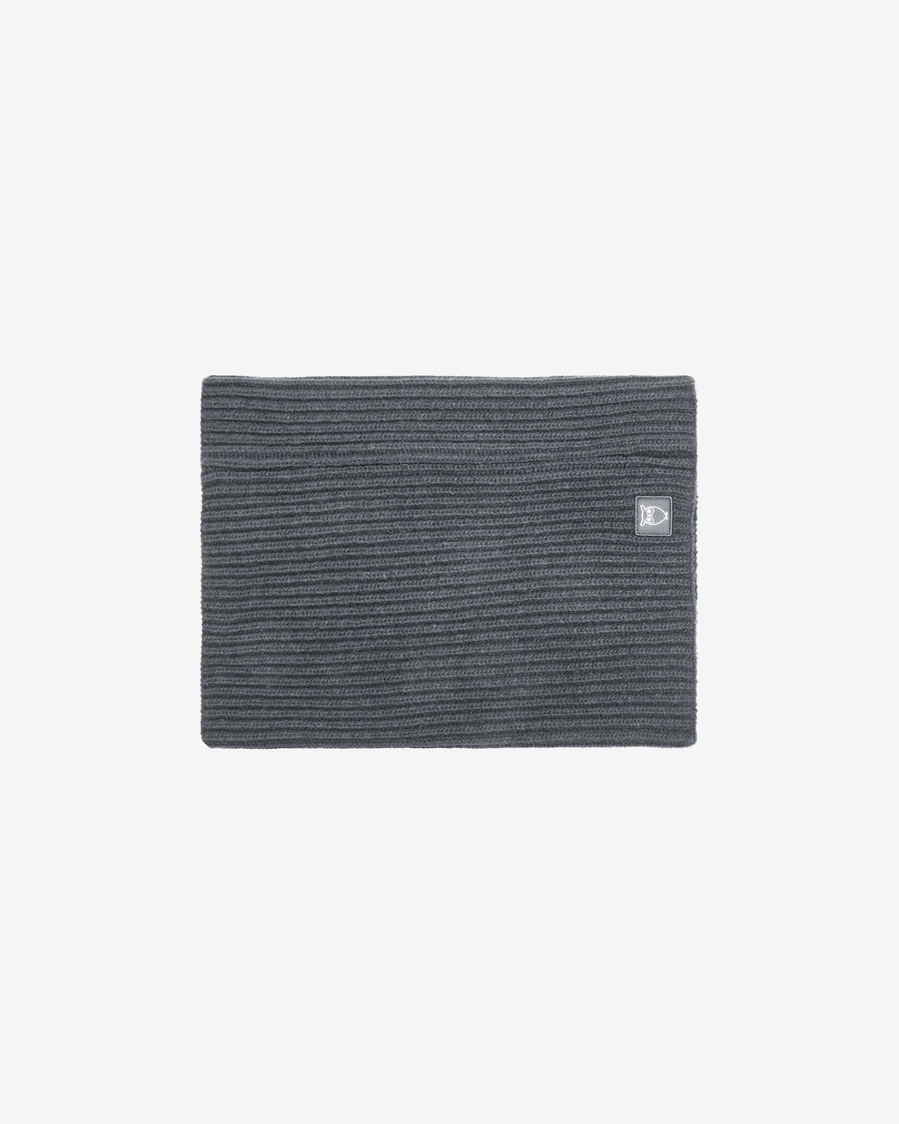KnowledgeCotton Apparel - UNI Lambswool rib snood Scarfs 1073 Dark Grey Melange