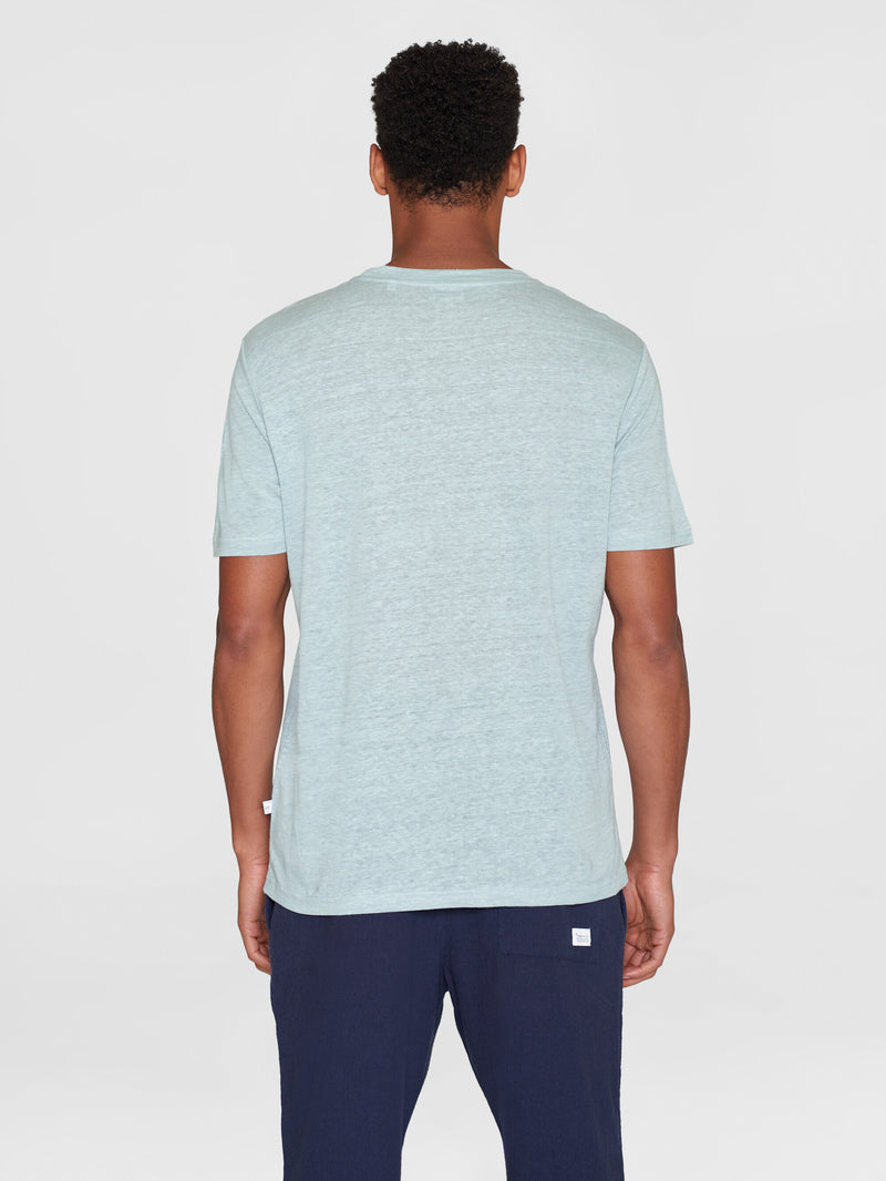 KnowledgeCotton Apparel - MEN Linen t-shirt T-shirts 1436 Gray Mist