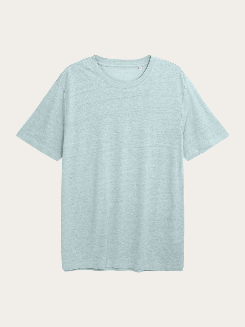 KnowledgeCotton Apparel - MEN Linen t-shirt T-shirts 1436 Gray Mist