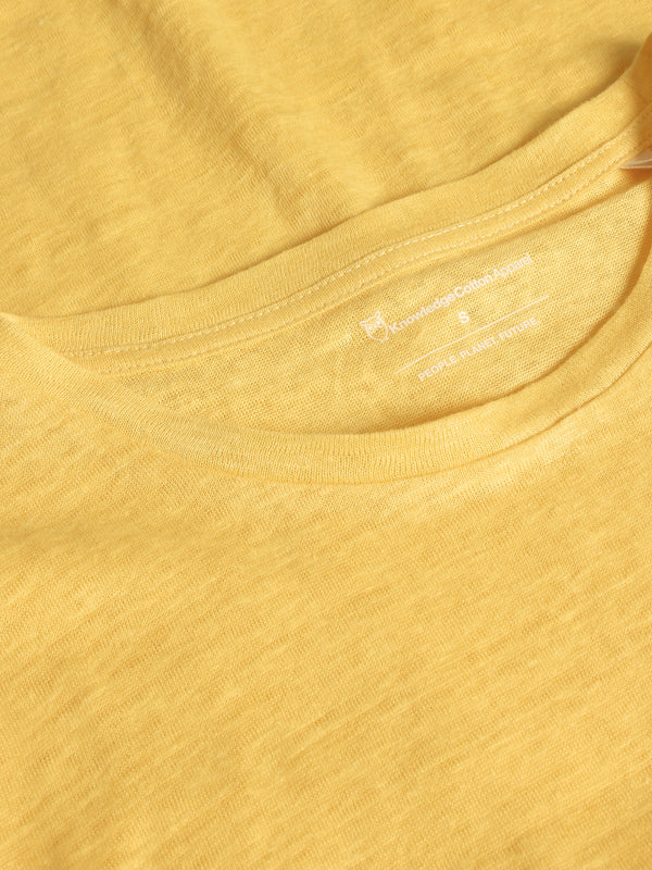 KnowledgeCotton Apparel - WMN Long sleeve linen t-shirt - GOTS/Vegan Long Sleeves 1482 Yarrow