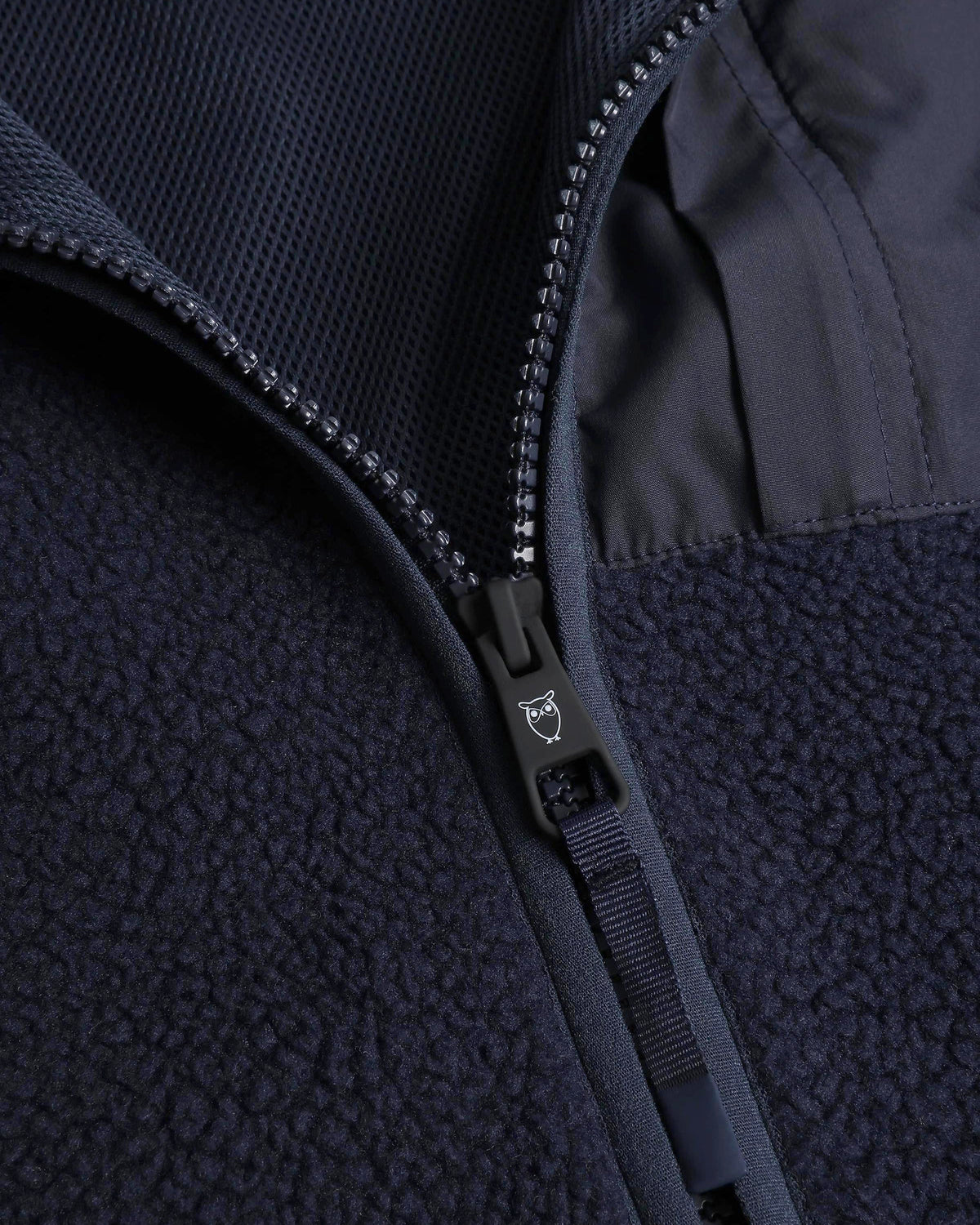 KnowledgeCotton Apparel - UNI Loose Fit Zip Fleece Vest GRS/Vegan Fleeces 1412 Night Sky