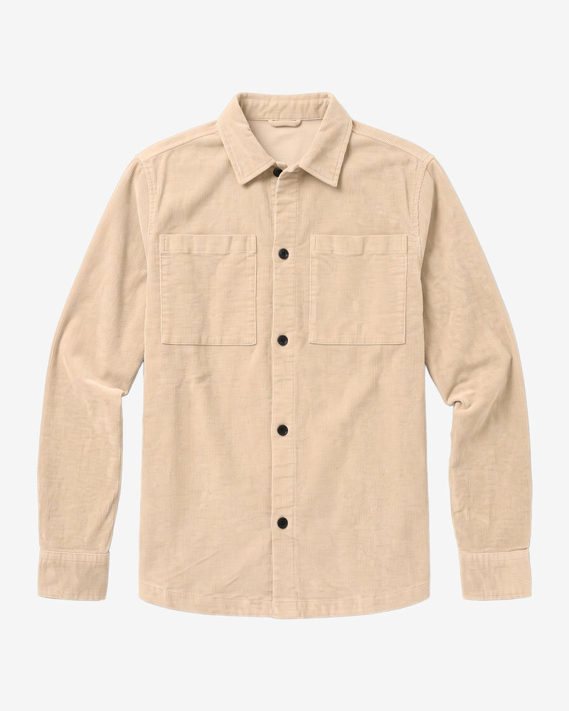 KnowledgeCotton Apparel - MEN Loose corduroy overshirt Overshirts 1228 Light feather gray