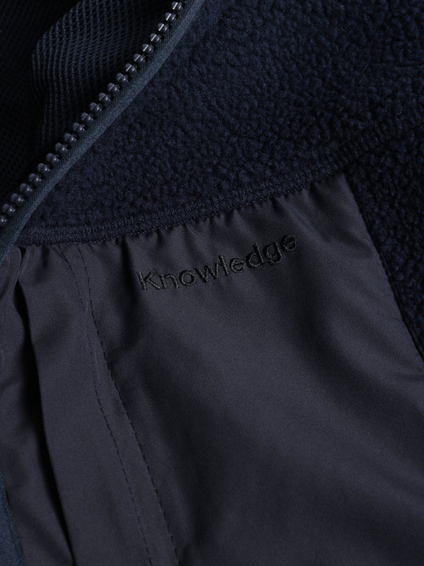 KnowledgeCotton Apparel - WMN Loose fit Zip Fleece - GRS/Vegan Fleeces 1412 Night Sky