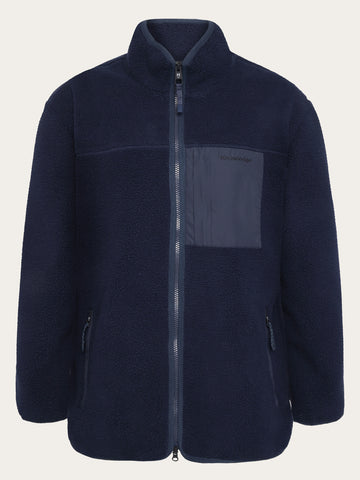 KnowledgeCotton Apparel - WMN Loose fit Zip Fleece - GRS/Vegan Fleeces 1412 Night Sky